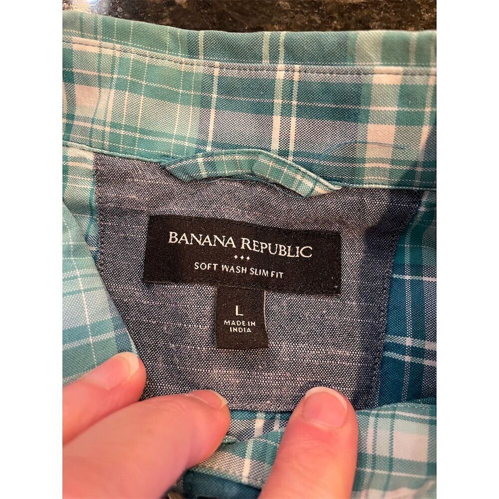 3/$15. Banana Republic Men's Plaid Button-Up Shirt Size L Multicolor Casual - Picture 7 of 9